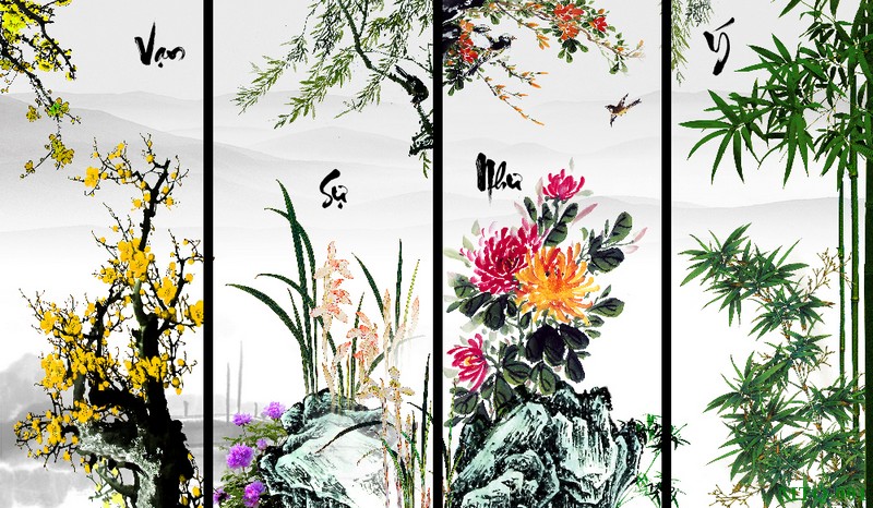 Tranh tứ quý MTQ-001